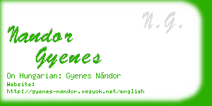 nandor gyenes business card